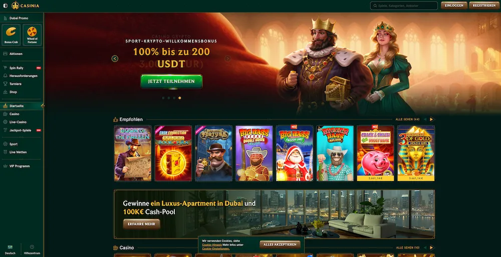 Casina – VIP-Champion unter den Online-Casinos ohne OASIS