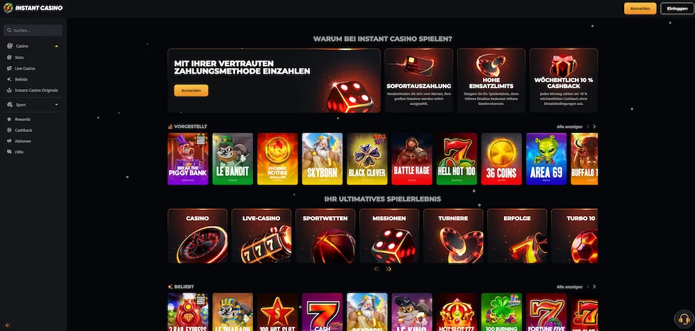 Instant Casino – Beste Auszahlungsgeschwindigkeit im Casino ohne Steuer