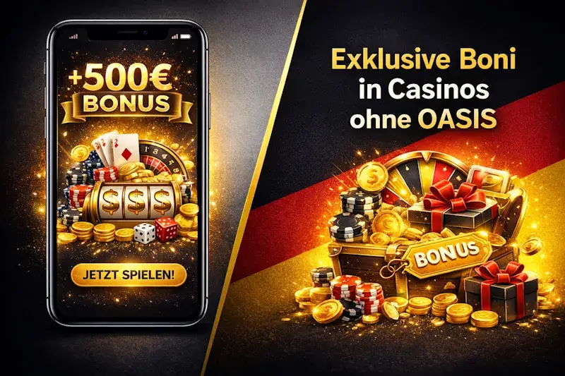 Willkommensboni bis 2000 € + Freispiele – Exklusive Boni in Casinos ohne OASIS