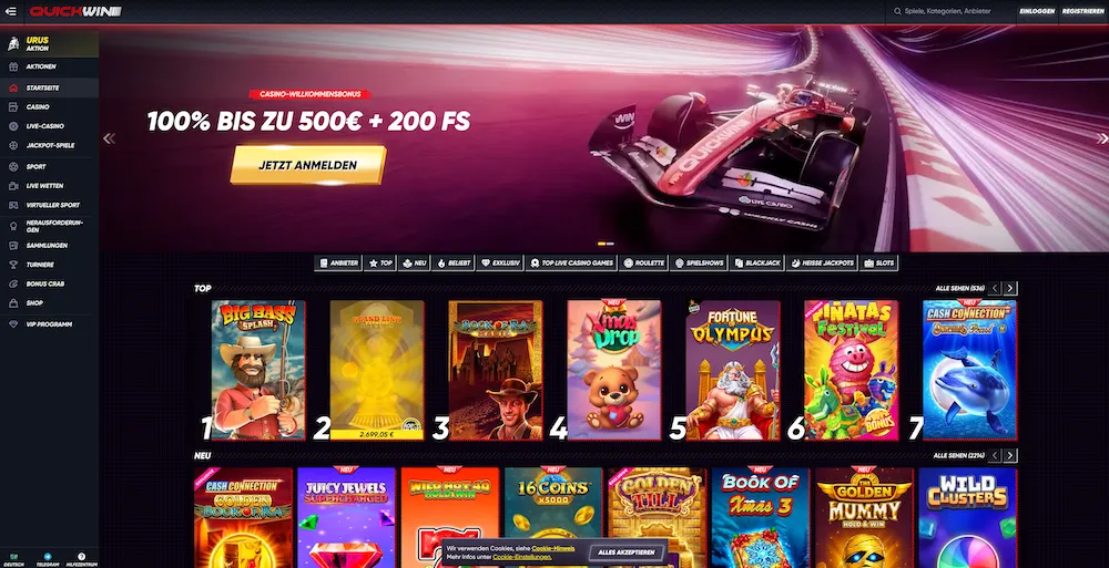 Quickwin – Testsieger 2026 unter den Online-Casinos ohne OASIS